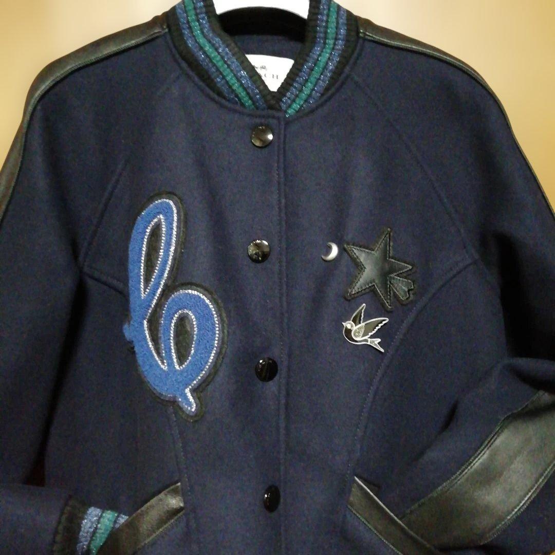 COACH ネイビー スタジャン サイズS