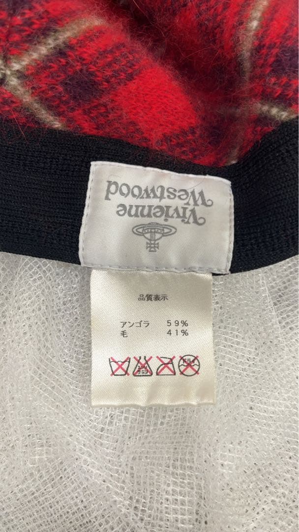 Vivienne Westwood 赤 チェック柄 帽子