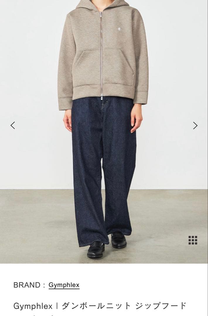 Gymphlex ダンボールニット ジップフードジャケット