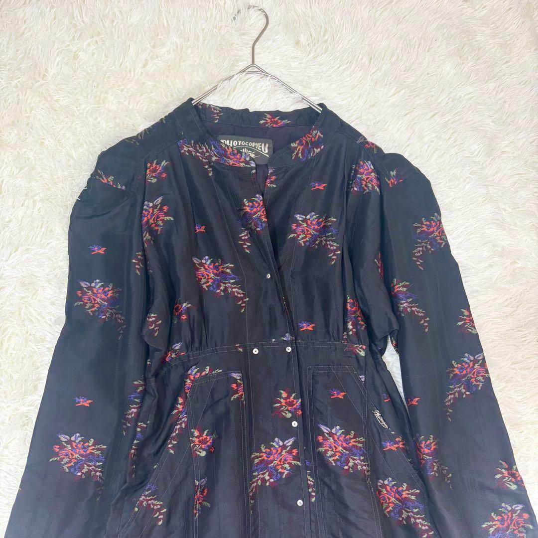 PHOTOCOPIEU フォトコピュー ワンピース 花柄 長袖 シルク