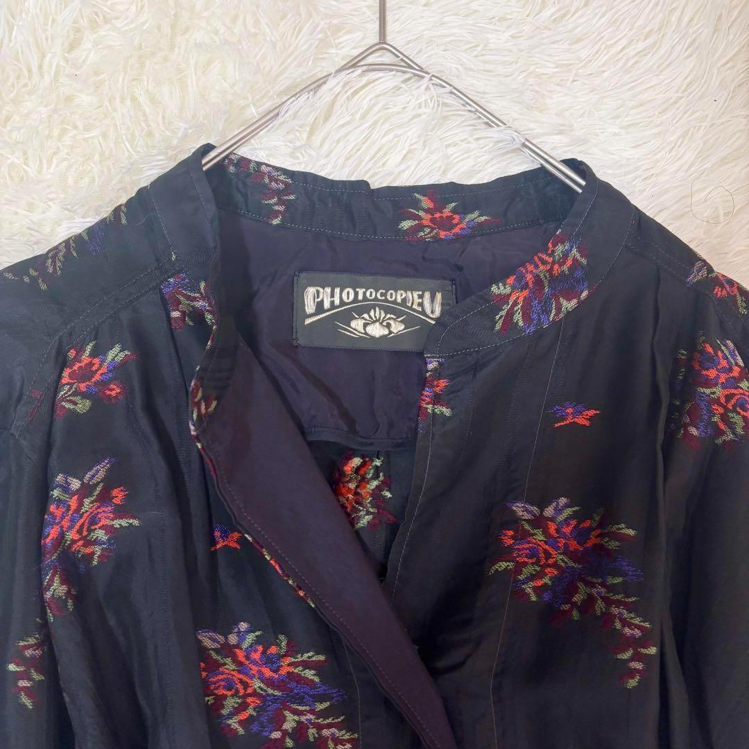 PHOTOCOPIEU フォトコピュー ワンピース 花柄 長袖 シルク