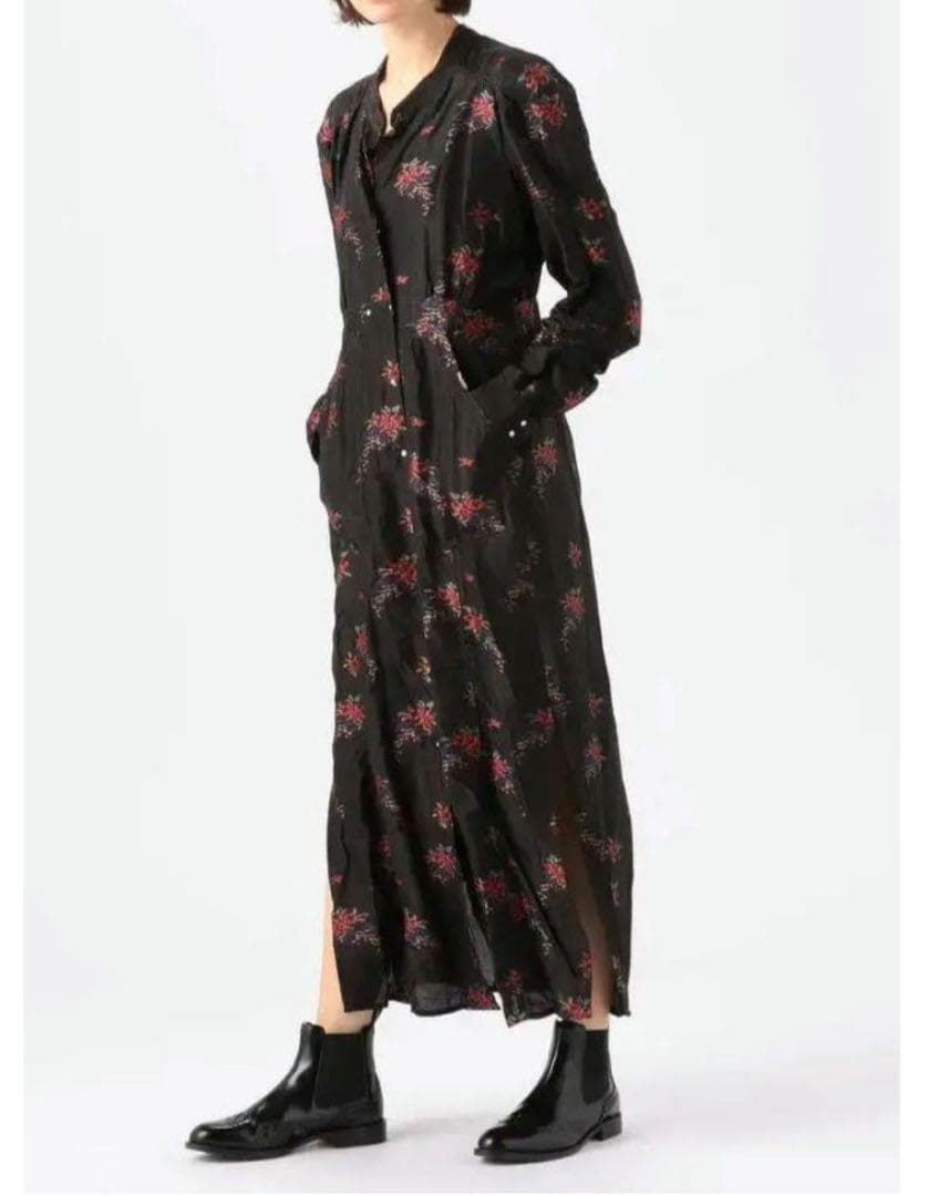 PHOTOCOPIEU フォトコピュー ワンピース 花柄 長袖 シルク