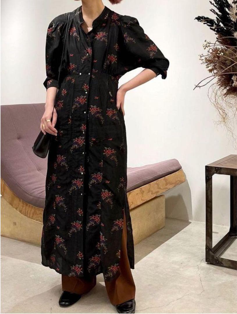 PHOTOCOPIEU フォトコピュー ワンピース 花柄 長袖 シルク