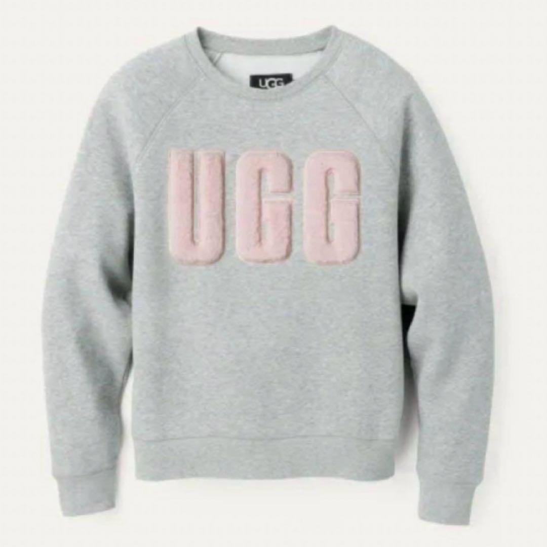 UGG スウェット トレーナー アグ グレー マドリン ファジー ロゴ