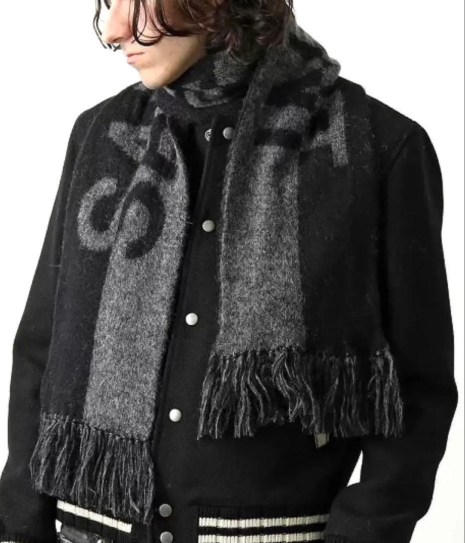 【SAINT LAURENT】 新品/ 未開封 メンズ バイカラーニットマフラー