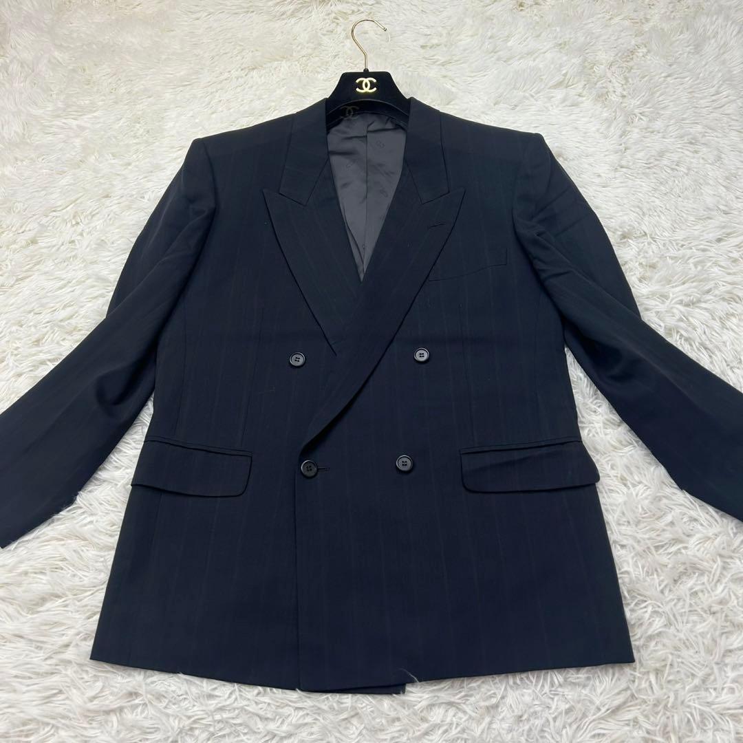 E173 L クリスチャンディオール ダブル ストライプ スーツ上下 メンズ