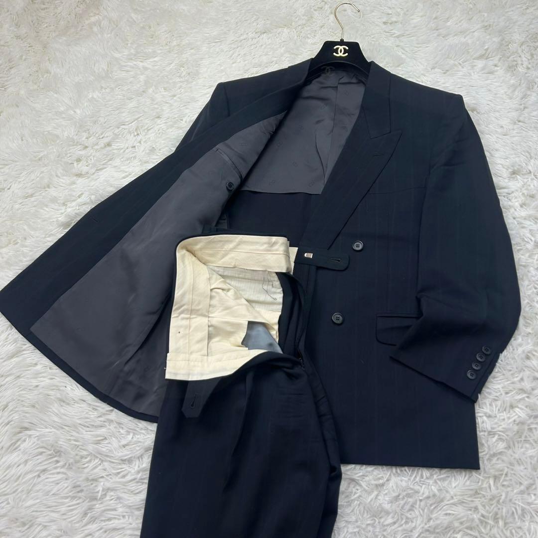 E173 L クリスチャンディオール ダブル ストライプ スーツ上下 メンズ