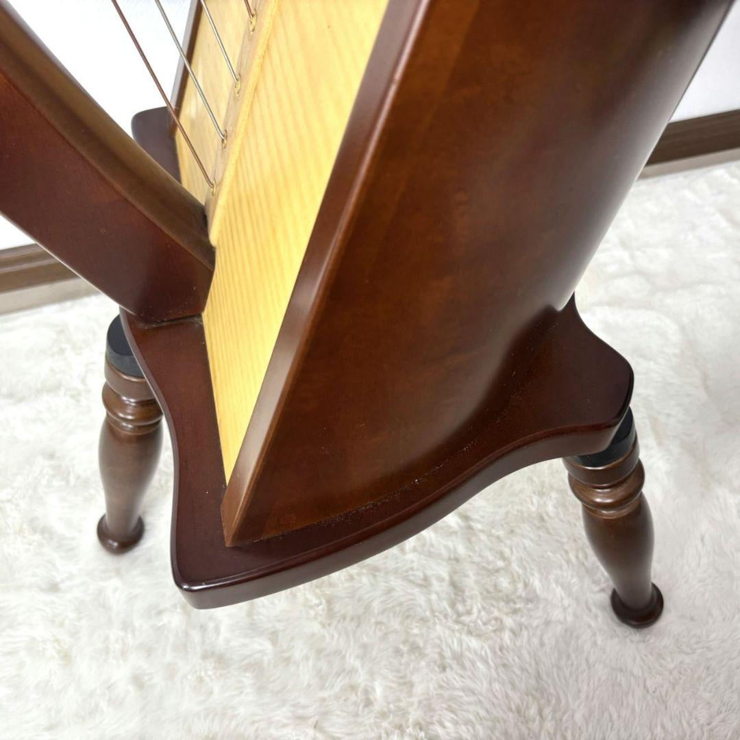 青山 AOYAMA 美品 ダークブラウン 34弦ハープ 新品27弦替え 楽譜付き