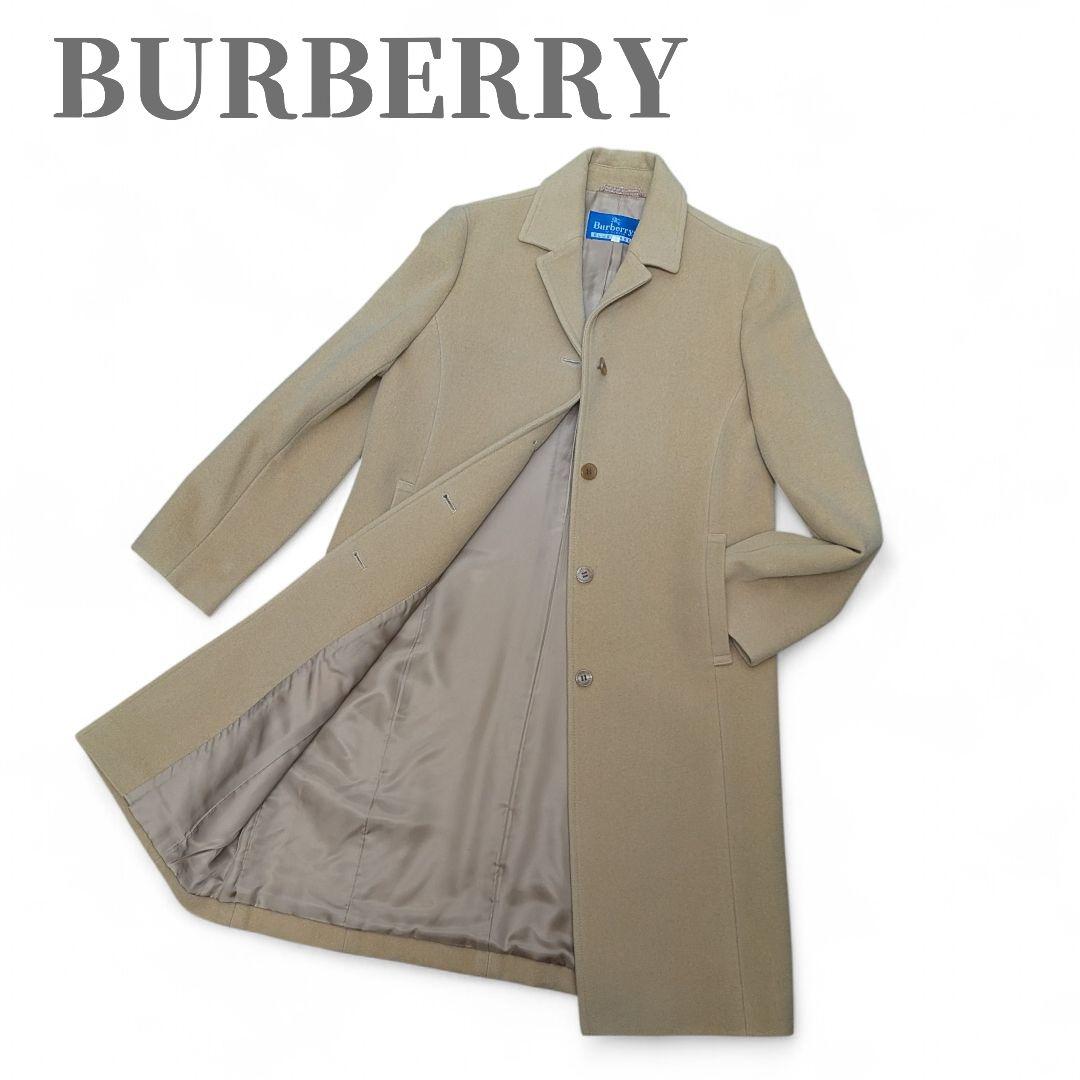 極美品 バーバリー チェスター ロングコート ウール キャメル ノバチェック