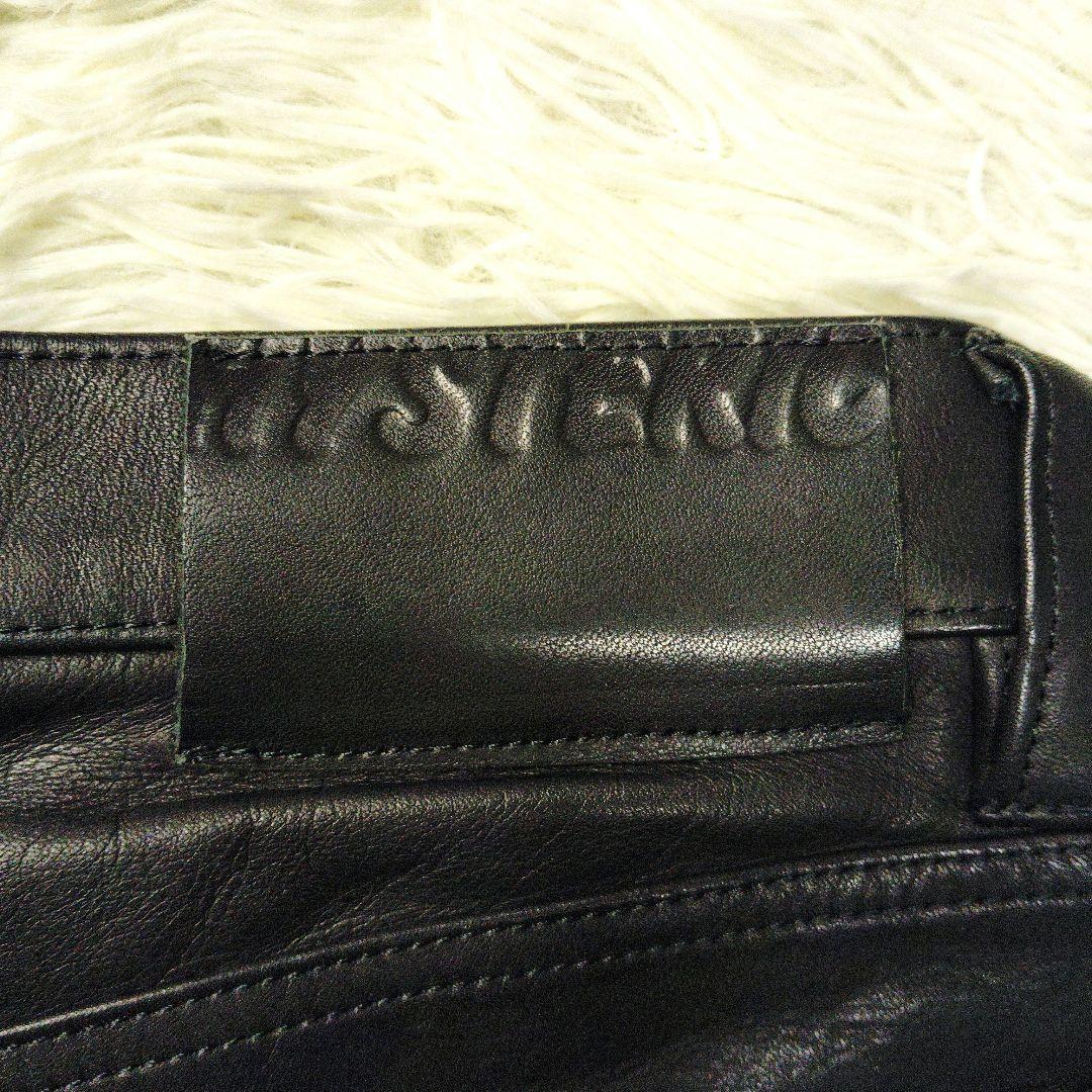 【本革】ヒステリックグラマー　カウレザーパンツ　5ポケット　ブラック　ロゴパッチ