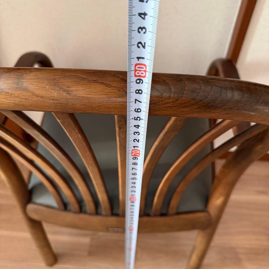 カリモク家具 アームチェア 木製フレーム レザー座面 ダイニングチェア