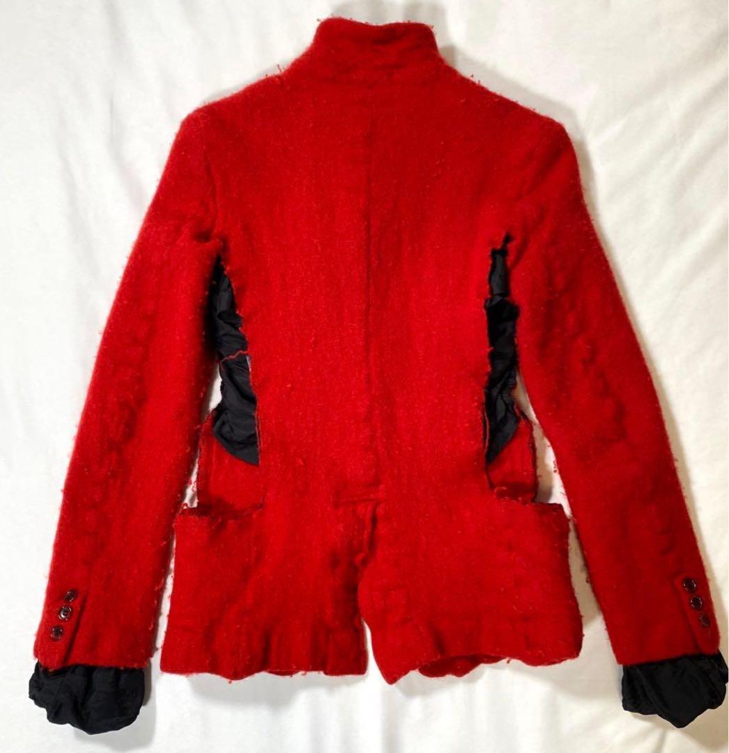 コムデギャルソンオムプリュス　22AWノマド期　変形縮絨セットアップ　レッドXS