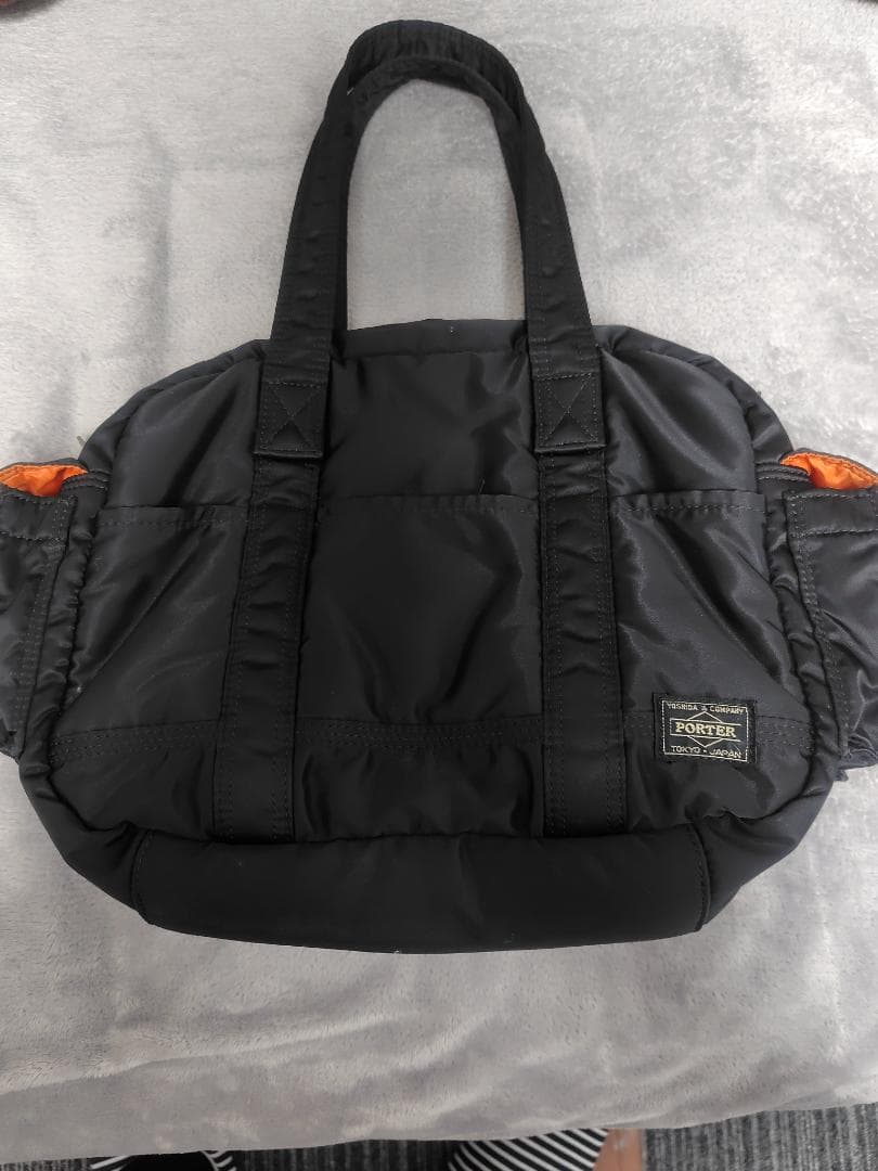 ポーター タンカー　ナイロン トートバッグ ブラック/オレンジ