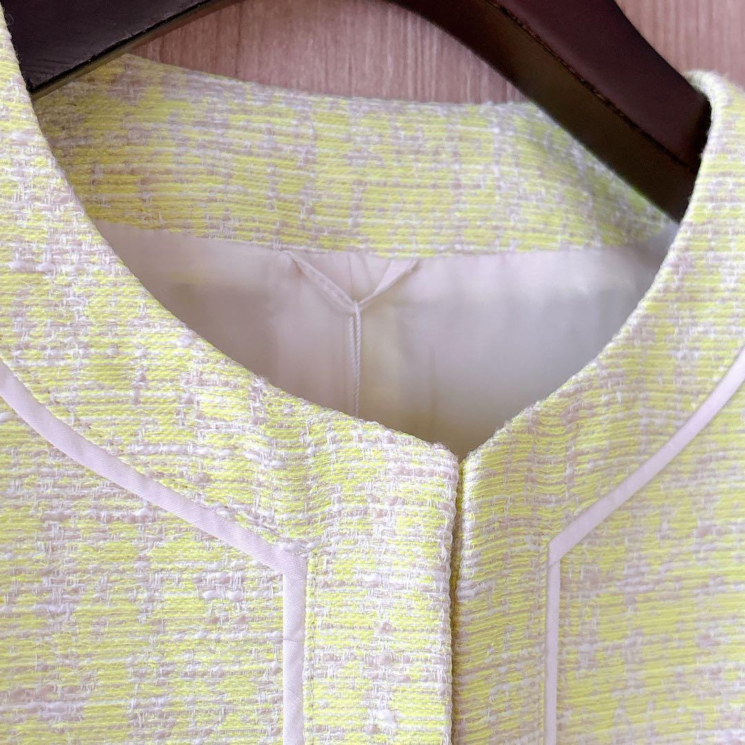 【1036】新品　アナイ　シャネルツイード　ツィードクルージャケット　36 黄色