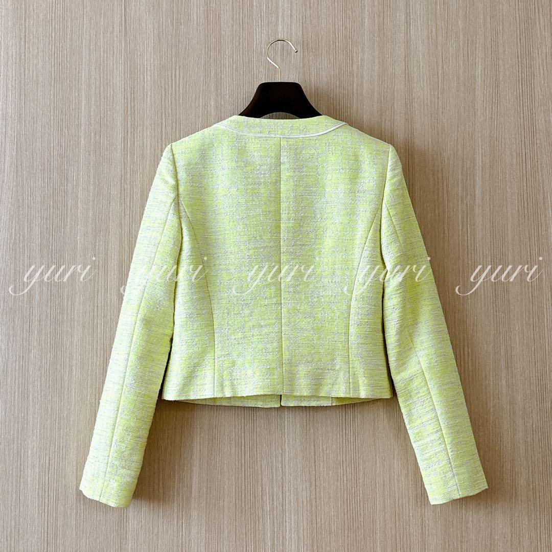 【1036】新品　アナイ　シャネルツイード　ツィードクルージャケット　36 黄色