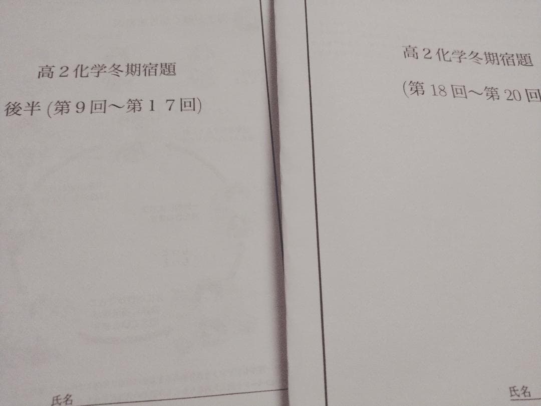 鉄緑会による冬期化学重要事項などのまとめ冊子集　医学部必須　駿台　河合塾