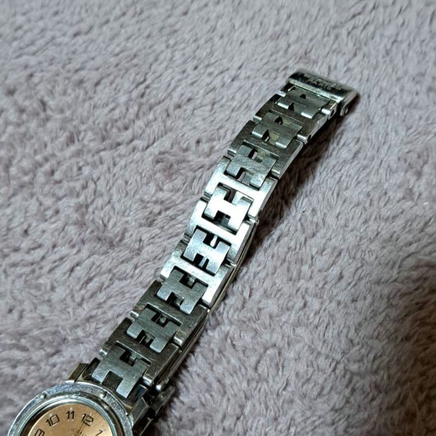 エルメス クリッパー アイボリー文字盤 シルバーブレスレット 稼働