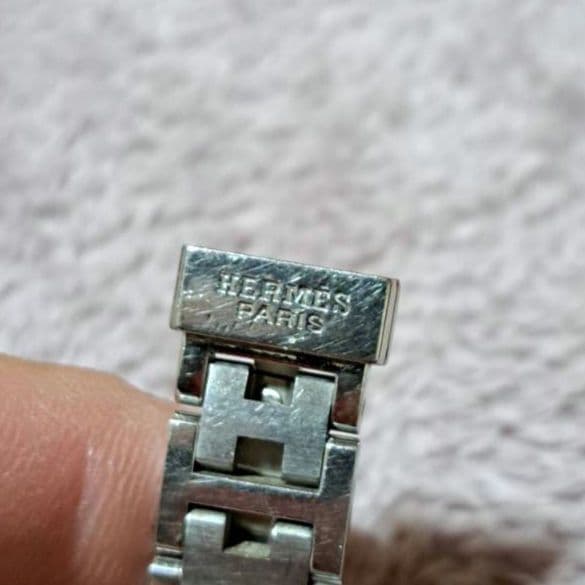 エルメス クリッパー アイボリー文字盤 シルバーブレスレット 稼働