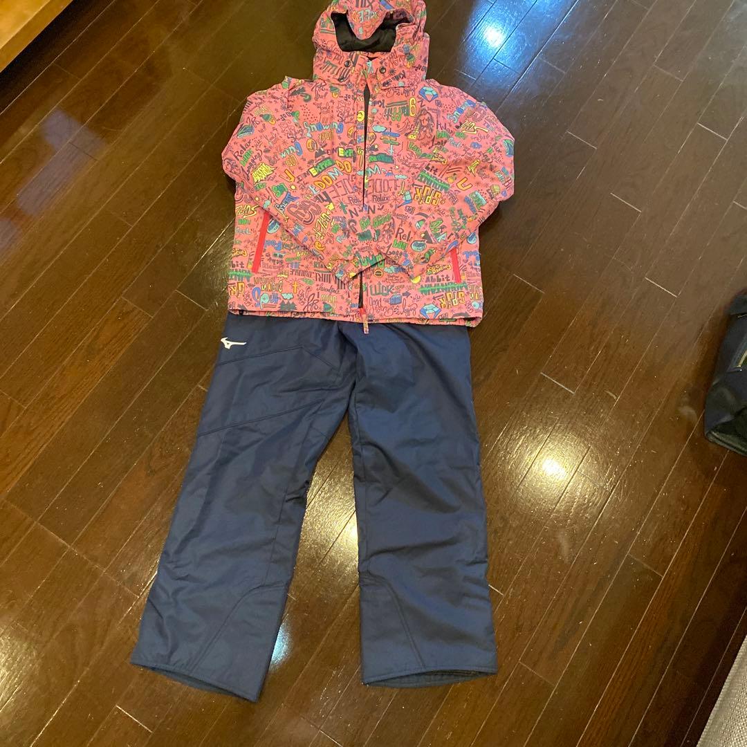 ミズノMizuno 子ども用スキーウェア ピンク/ネイビー 150cm