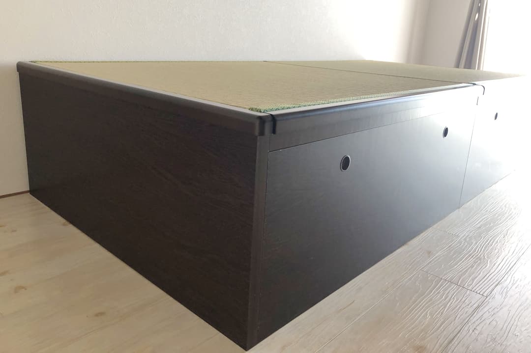 大容量収納　畳ベッド　ダークブラウン