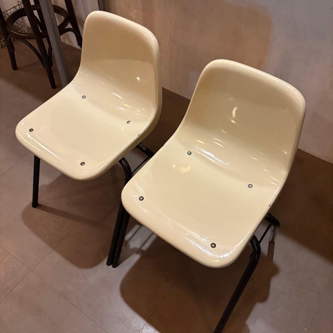 コトブキスタッキングチェア2脚　コトブキ　シェル　スクール　スタッキング　チェア