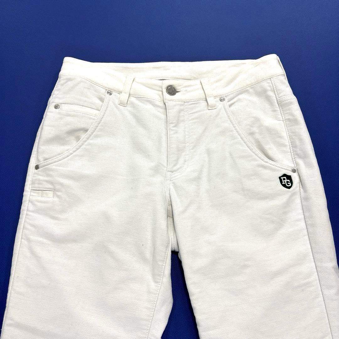 パーリーゲイツ　蓄熱　ロングパンツ　0/S ホワイト　秋冬　バックロゴ　刺繍