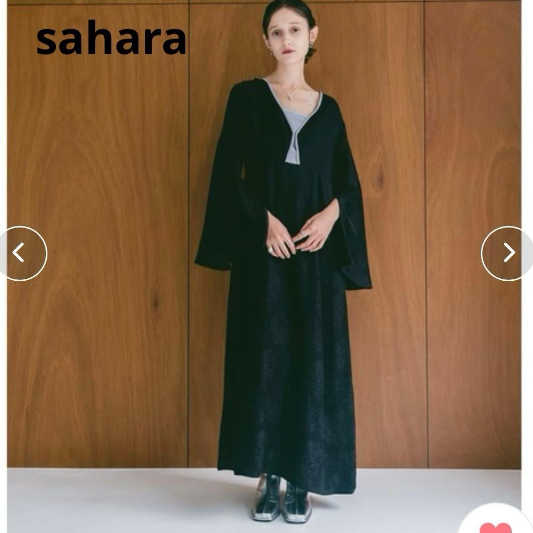 sahara サハラ　Curve Piping Flower Dress