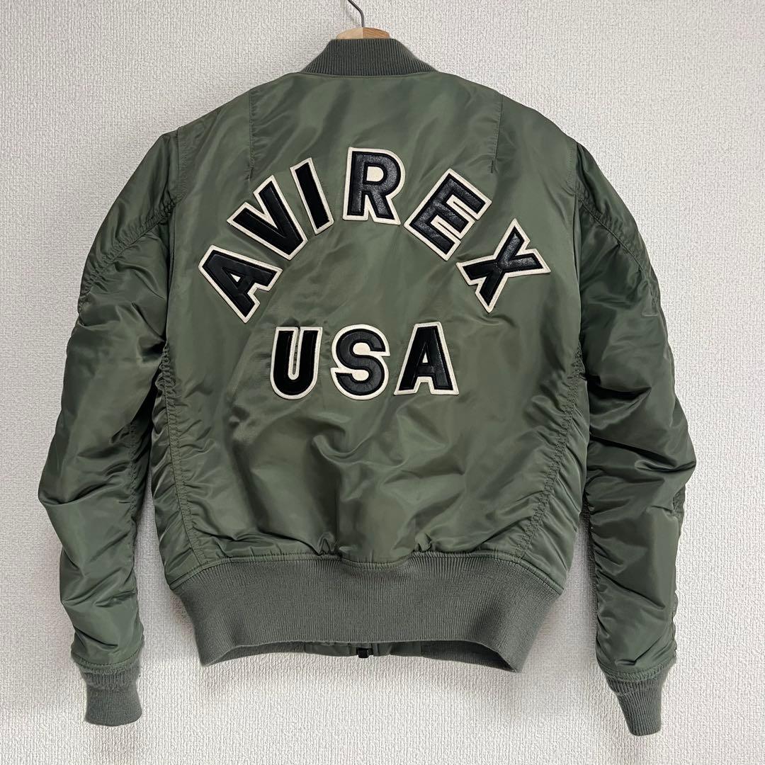 M*i様 AVIREX MA-1 フライトジャケット M カーキ 背面ロゴ バッ