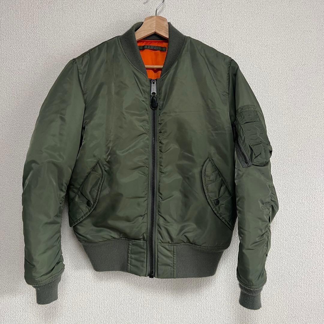 M*i様 AVIREX MA-1 フライトジャケット M カーキ 背面ロゴ バッ