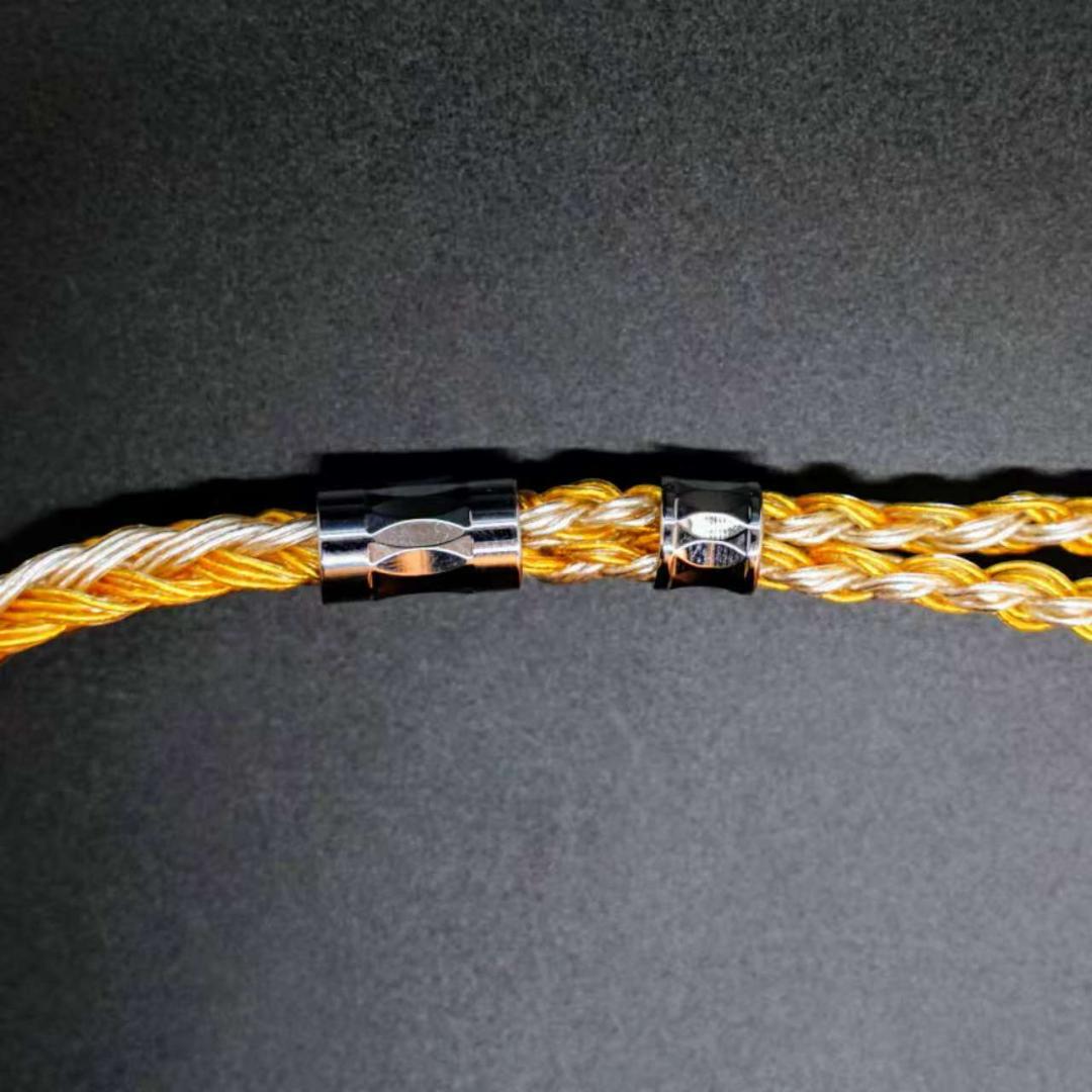 【オーダーメイド】24コア金メッキ銀メッキ編み込み 膨張式MMCX 4.4mm