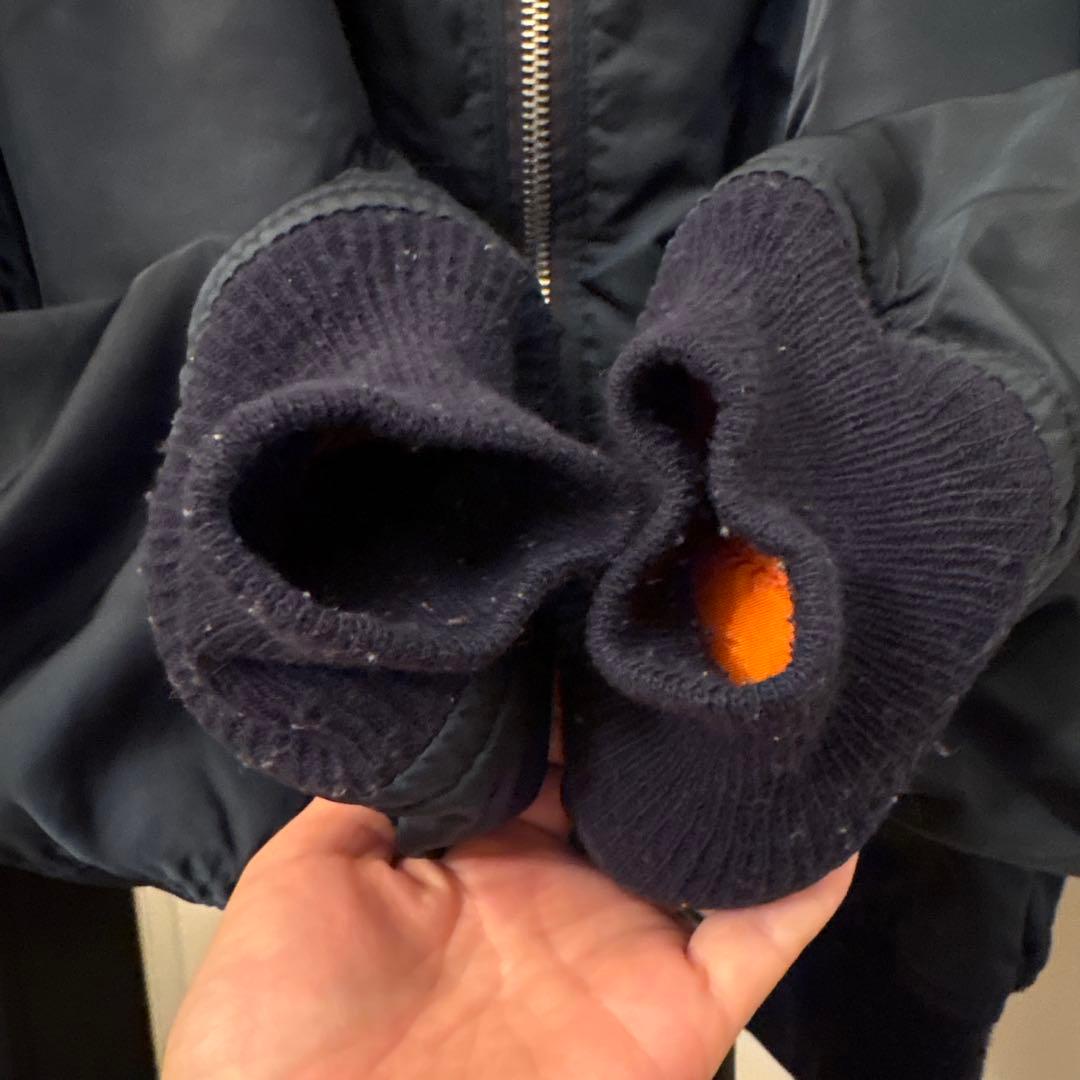 80s ALPHA MA-1 希少ブラックネイビー　旧タグ　フライト　ビンテージ