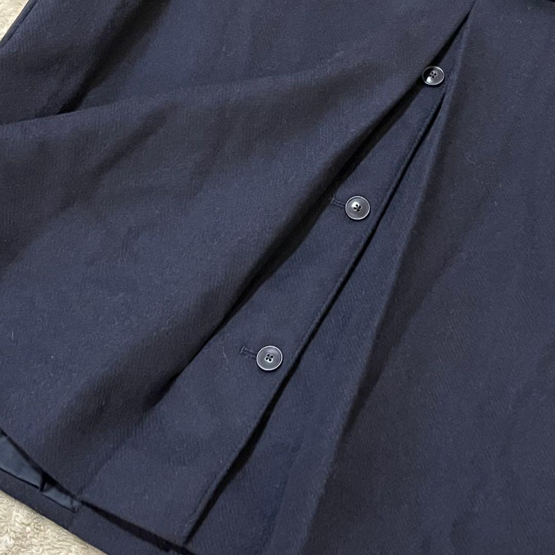 新品　LES MUES ウール　カシミヤ　ロングコート　紺　LL イタリア製