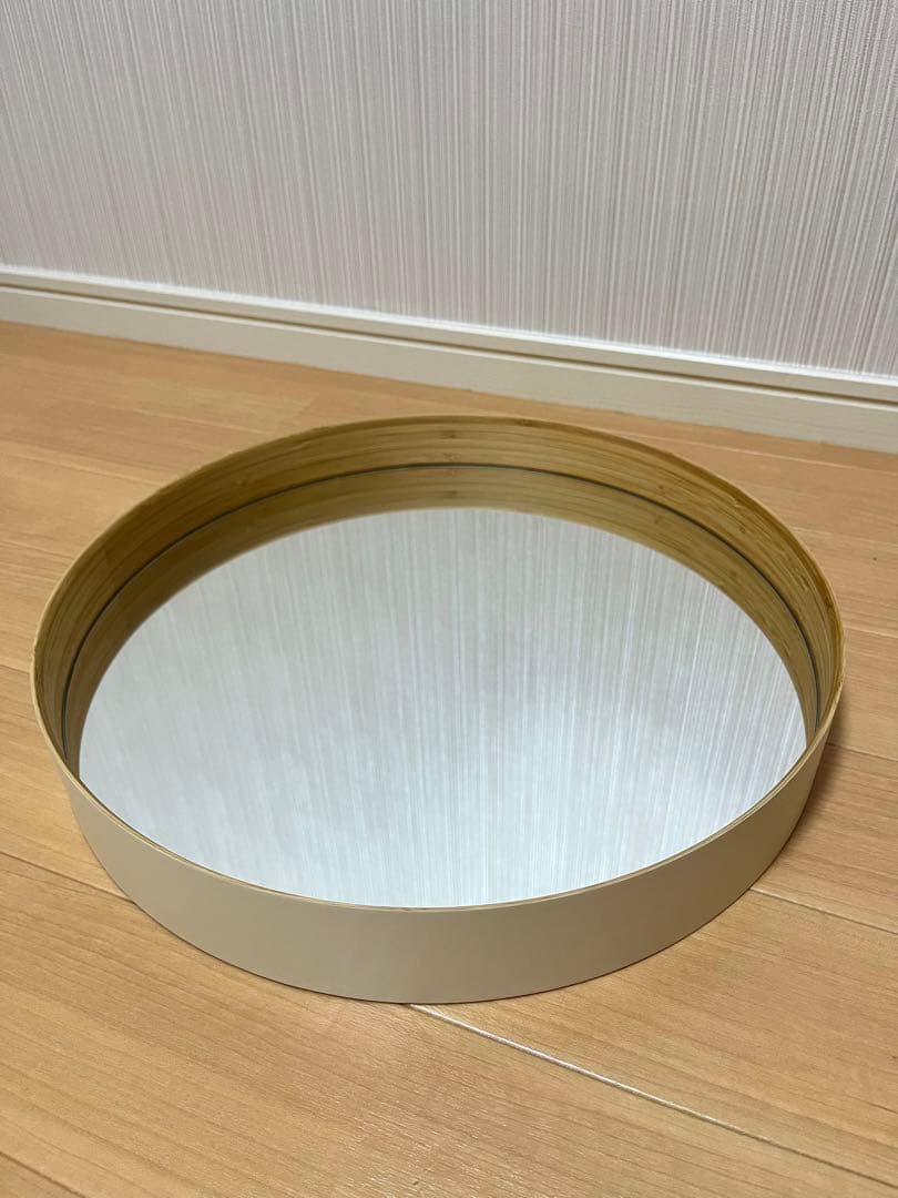teori Mサイズ　円形鏡 ホワイト　白　直径約40cm