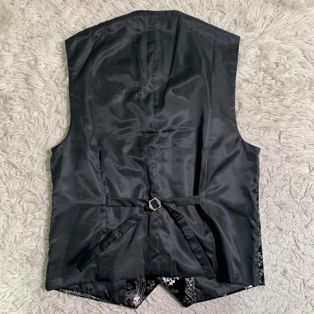 超美品 超希少 ベロアスーツ スリーピース チャイナ柄 衣装スーツ XL 黒