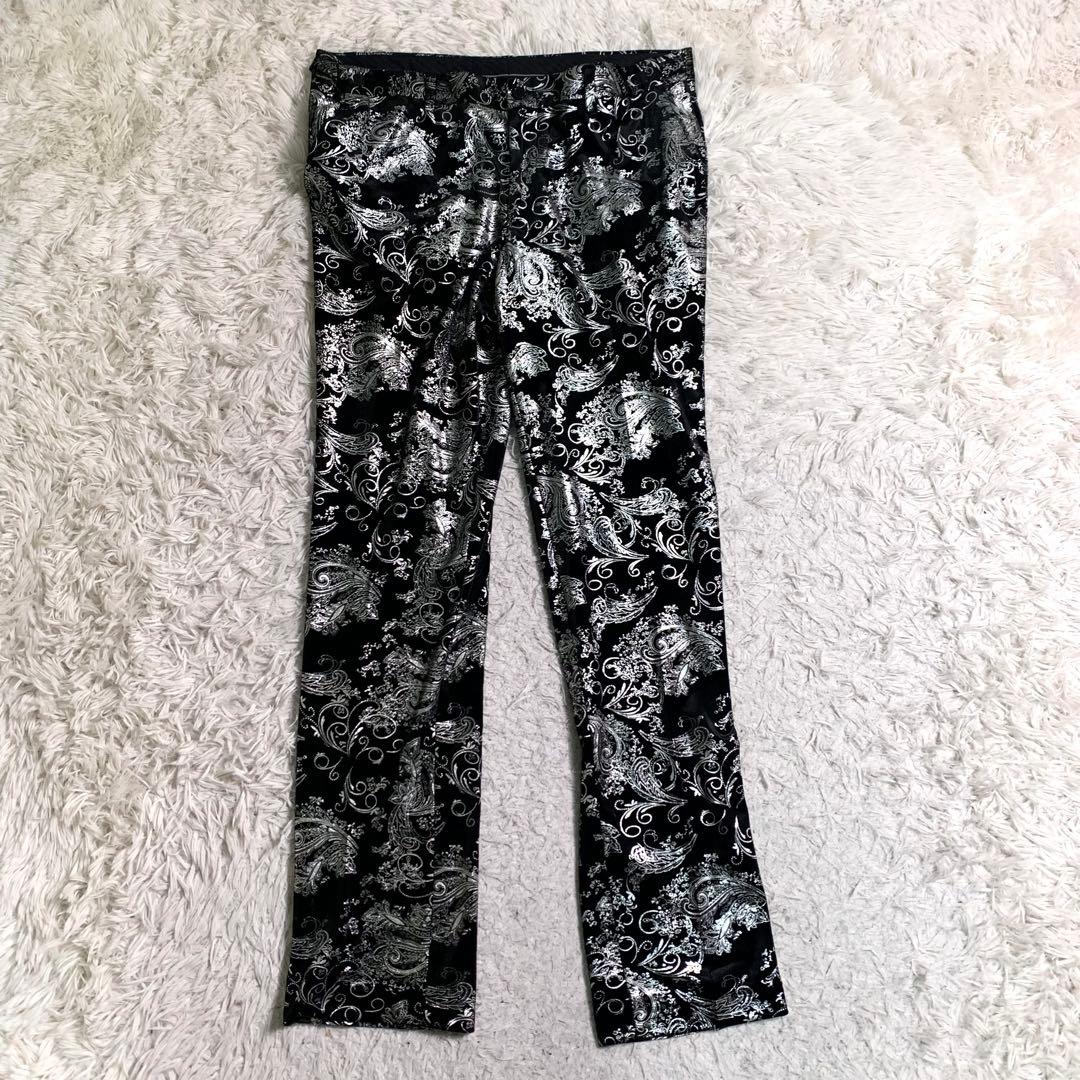 超美品 超希少 ベロアスーツ スリーピース チャイナ柄 衣装スーツ XL 黒