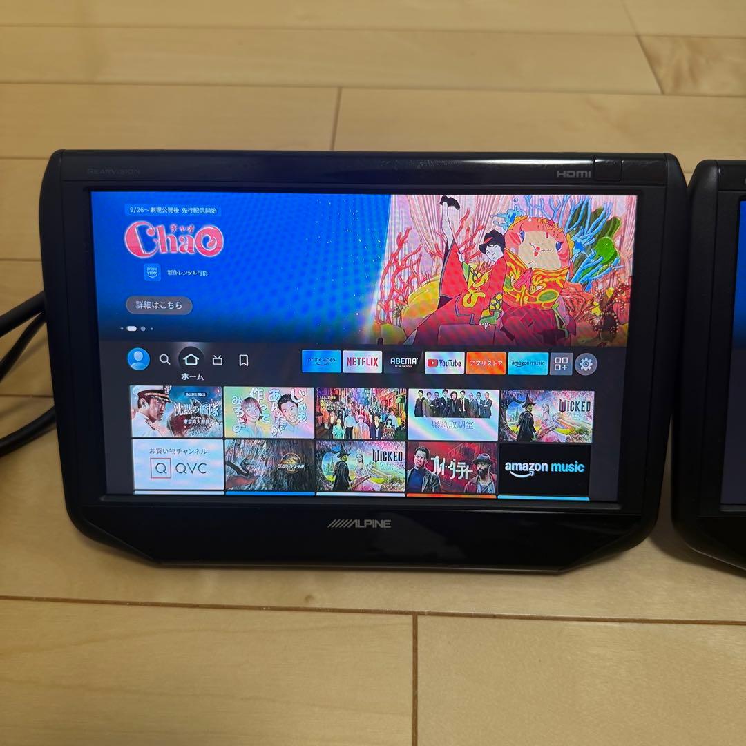 ALPINE 9型WSVGAヘッドレスト取付けリアビジョン2台パック SSA9T