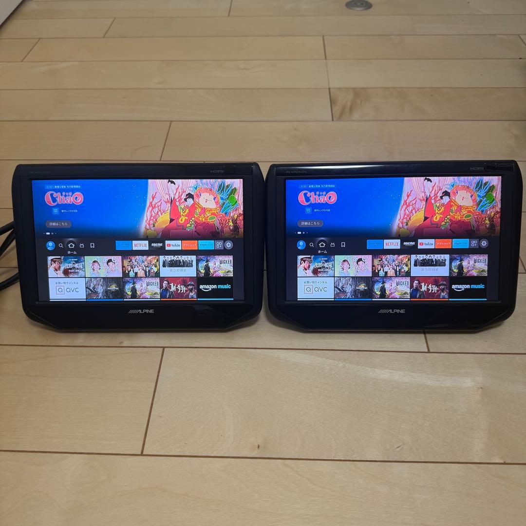 ALPINE 9型WSVGAヘッドレスト取付けリアビジョン2台パック SSA9T