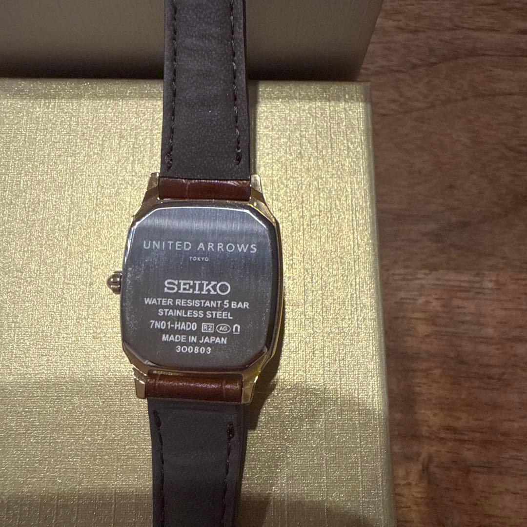 UNITED ARROWS 【別注】＜SEIKO＞スクエア レザー 腕時計