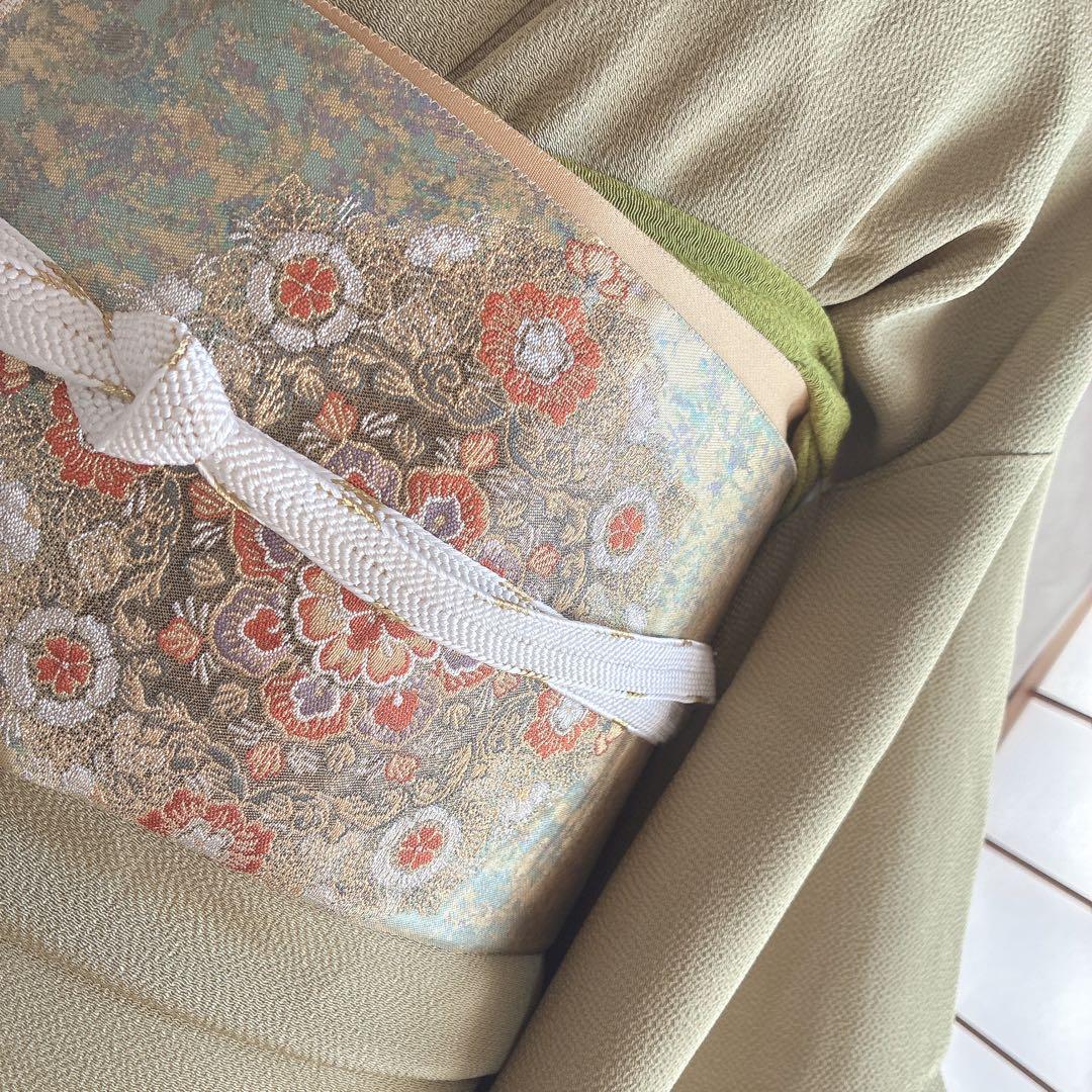 色無地　フルセット　着物　正絹　卒業式　入学式　一つ紋　落款　J10