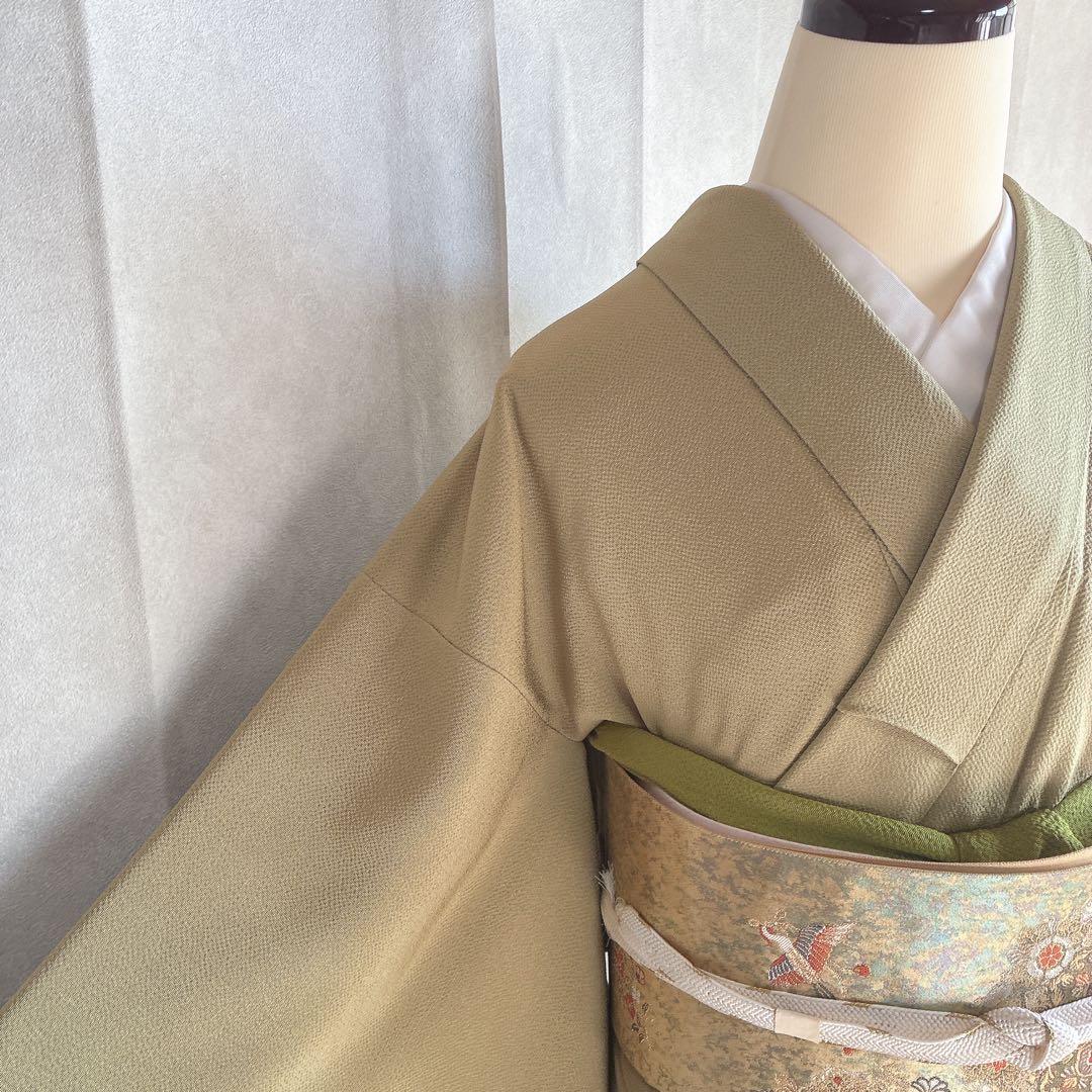 色無地　フルセット　着物　正絹　卒業式　入学式　一つ紋　落款　J10