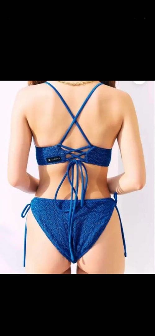 値下げ❣️ALENCY アレンシー　ラメニットビキニ　ブルー　新品未使用
