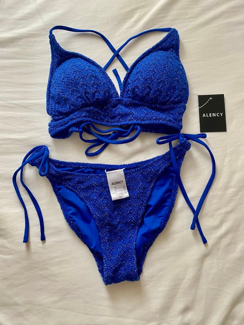 値下げ❣️ALENCY アレンシー　ラメニットビキニ　ブルー　新品未使用
