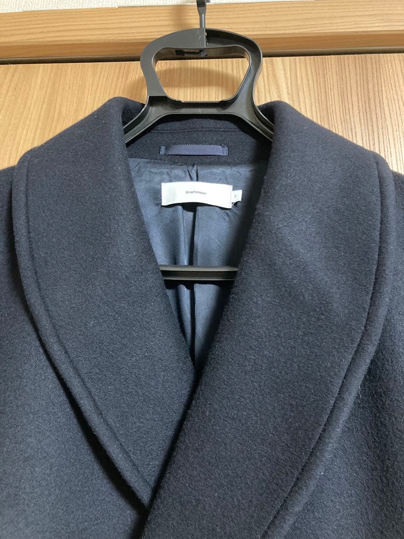 グラフペーパー Light Melton Shawl Collar Coat