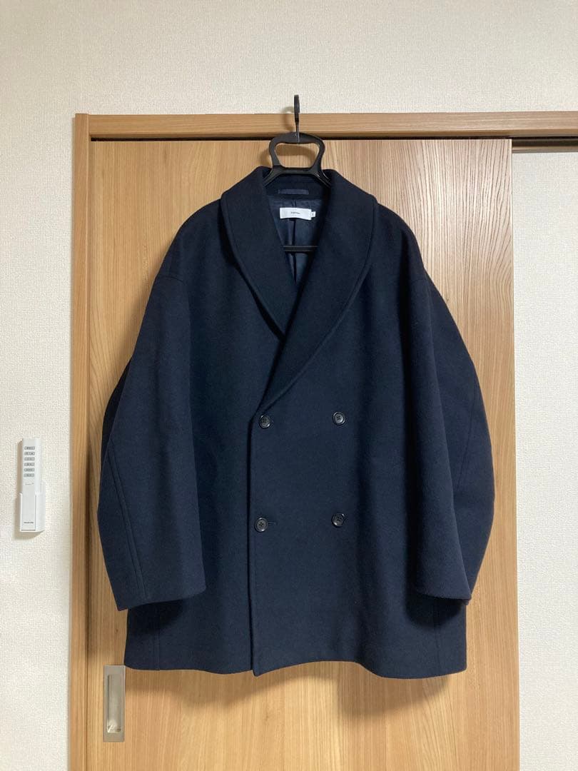 グラフペーパー Light Melton Shawl Collar Coat