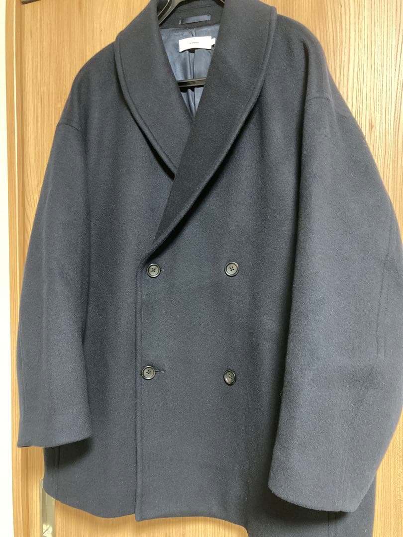 グラフペーパー Light Melton Shawl Collar Coat