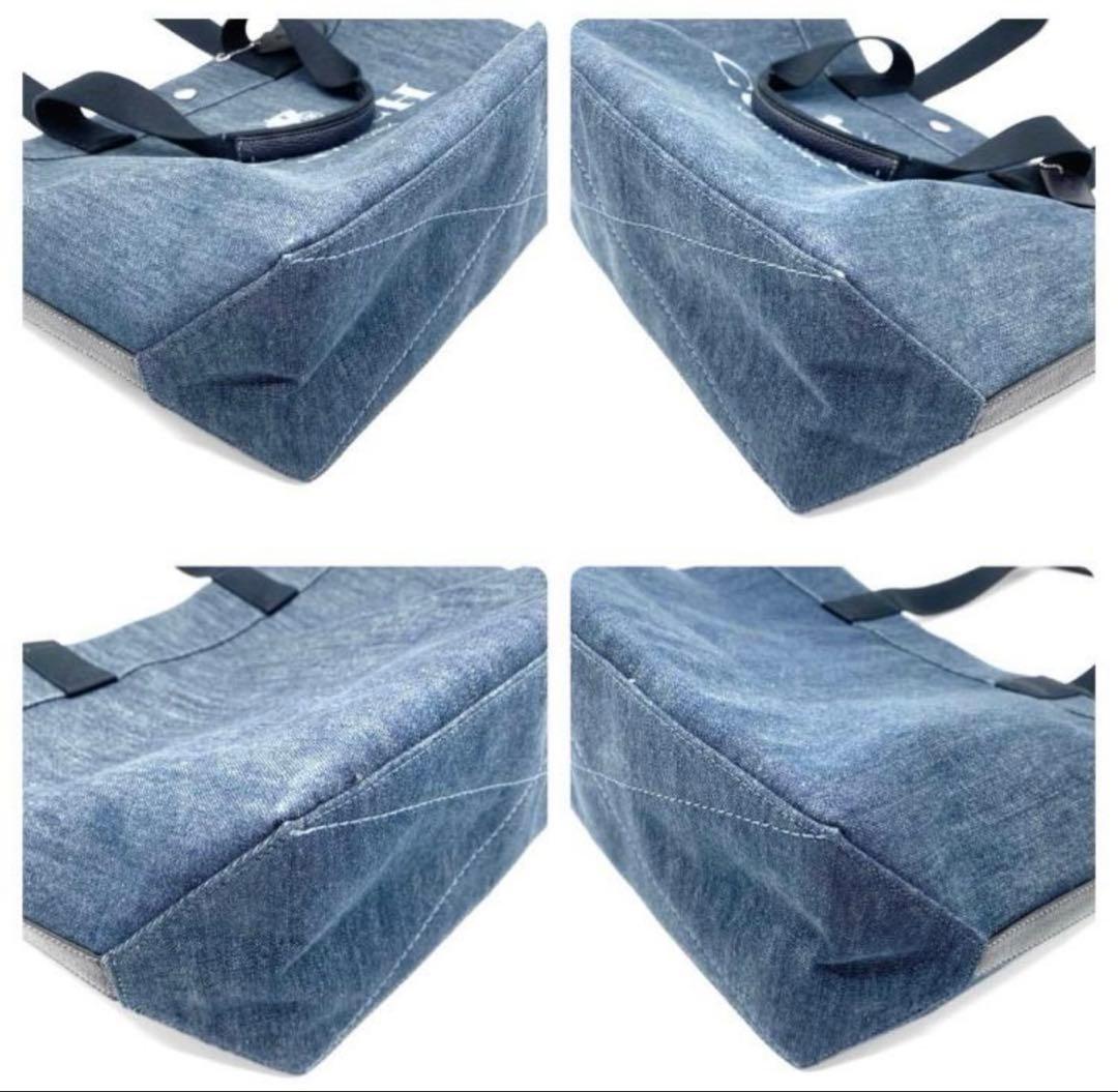 未使用級✨COACH トートバッグ キャンバス デニム ブルー 大容量