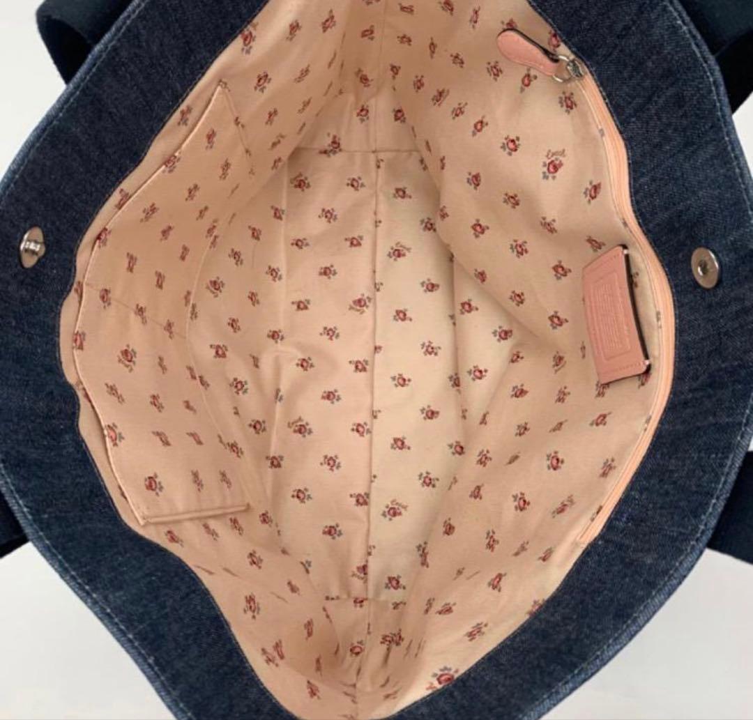未使用級✨COACH トートバッグ キャンバス デニム ブルー 大容量
