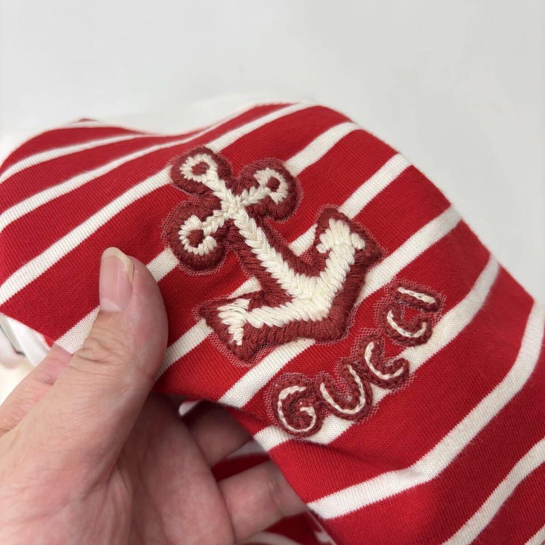GUCCI グッチ ボーダー アンカー ロゴ カットソー サイズ S