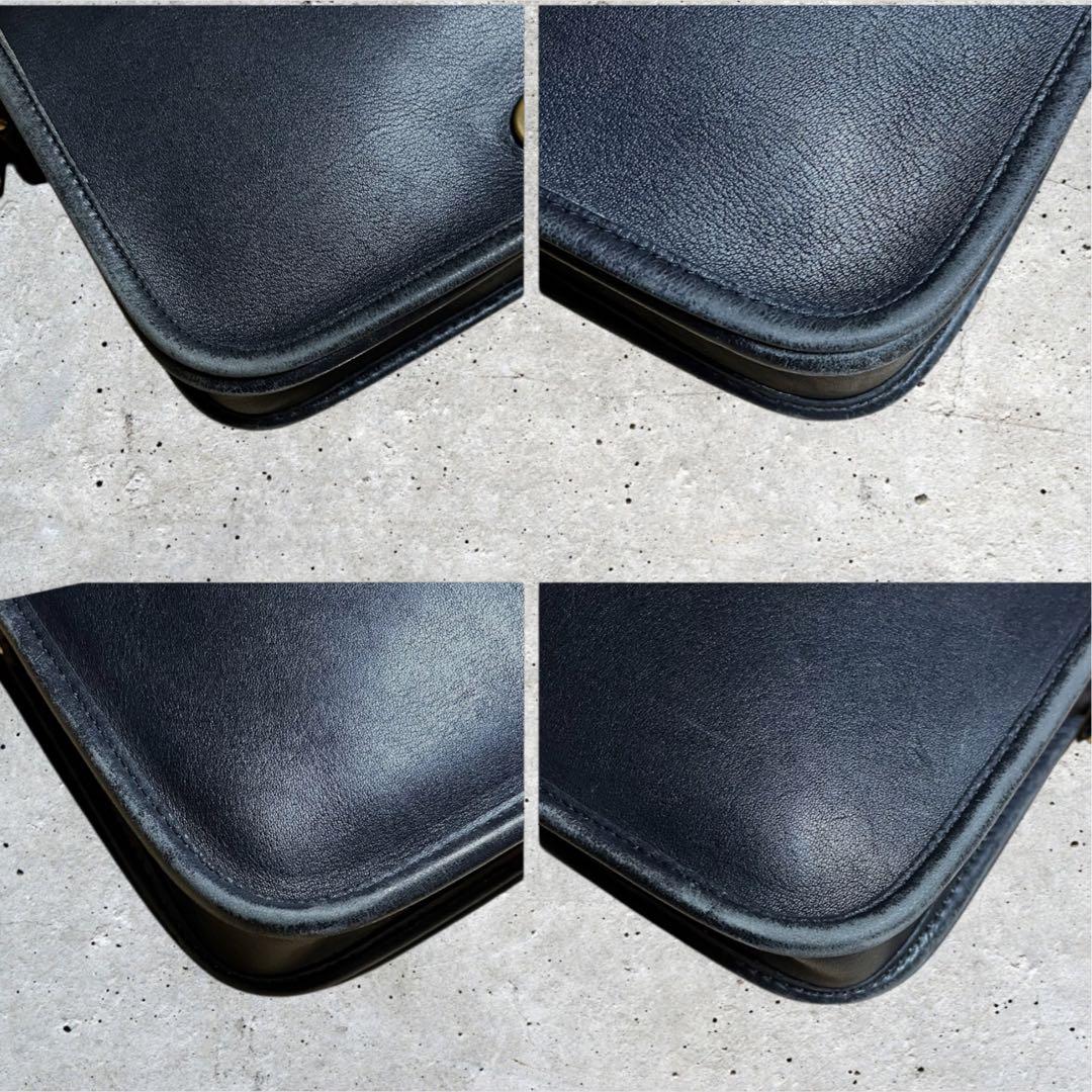 美品　オールドコーチ　ショルダーバッグ　ターンロック　レザー　ブラック　黒