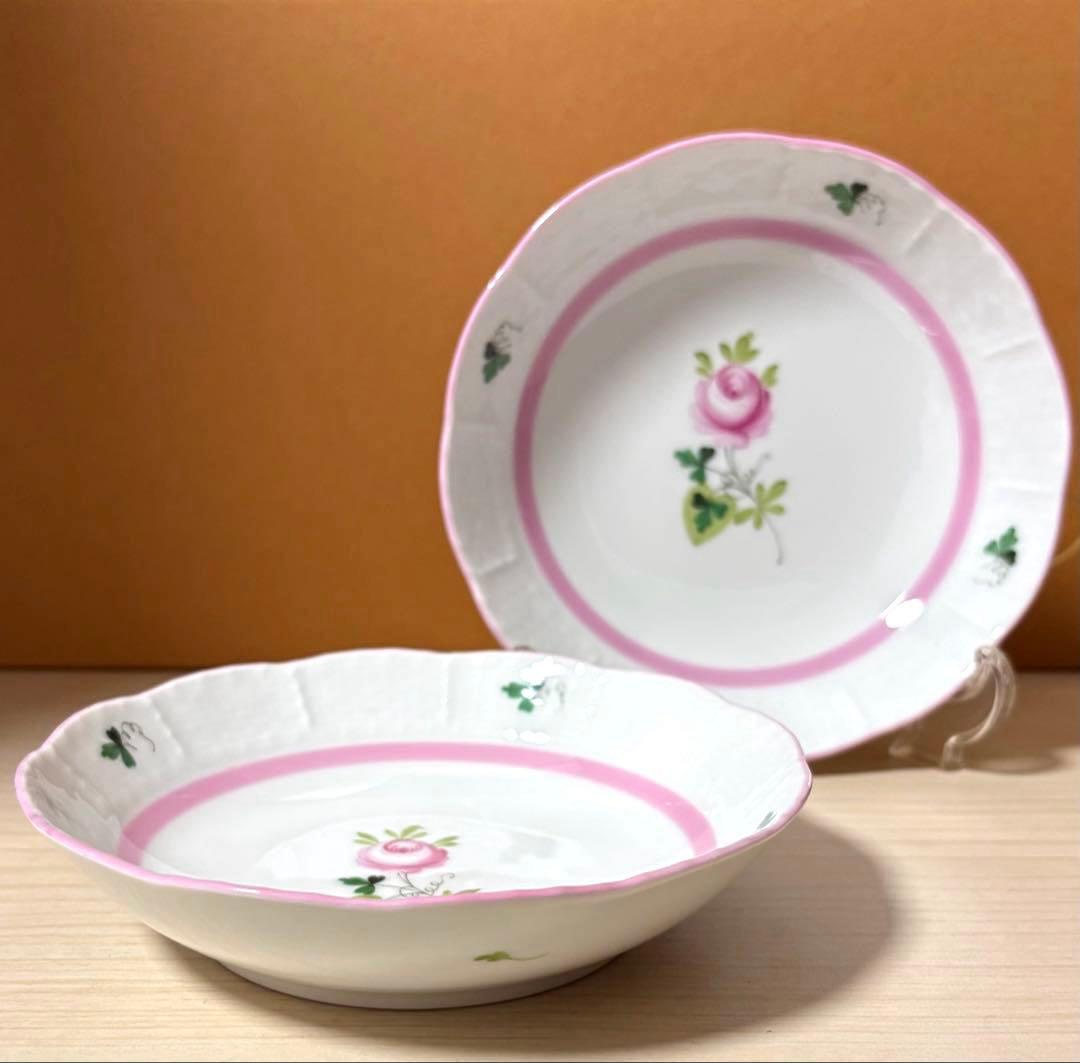 ヘレンド　ウィーンの薔薇 ピンク ボウル 皿 オリジナルボックス付属